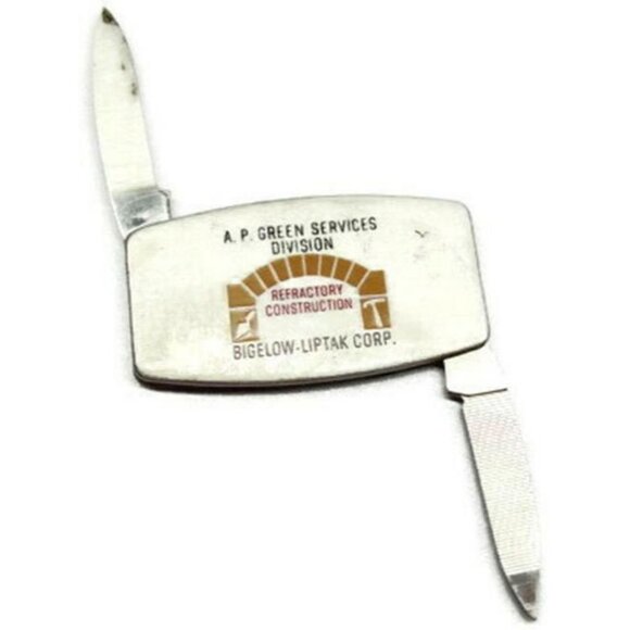 Money Clip Bigelow-Liptak Vintage Zippo One Blade One Nail File Stainless Steel - Picture 2 of 9